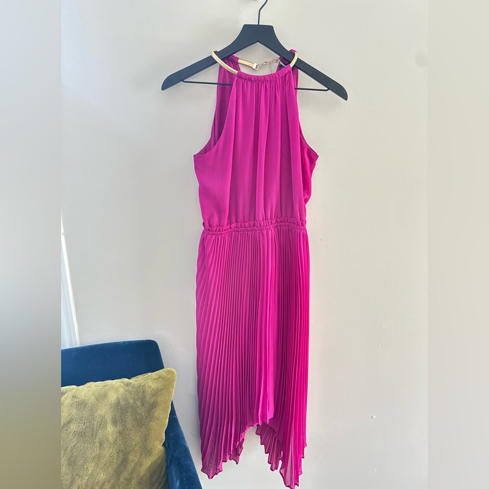Kensie Halter Handkerchief-Hem Midi Dress, Sz 4